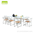 Conjunto de mesa de jantar de backrest ajustável Mobiliário de exterior